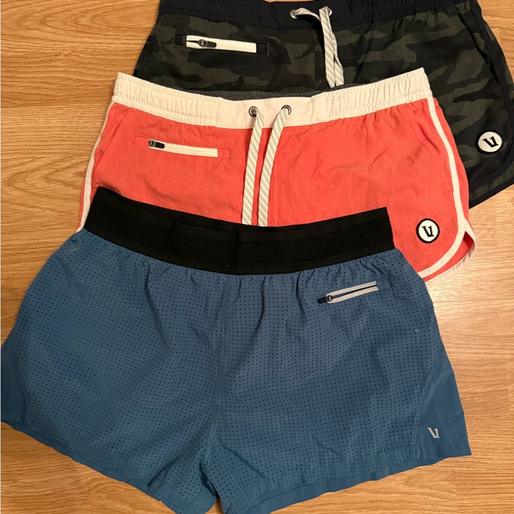 Vuori Women's Athletic Shorts - Blue, Coral, Black Camo
